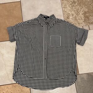 Madewell Black & White Gingham Button-Down Shirt